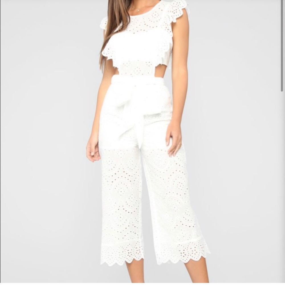 Fashion Nova White Jumpsuit NWT